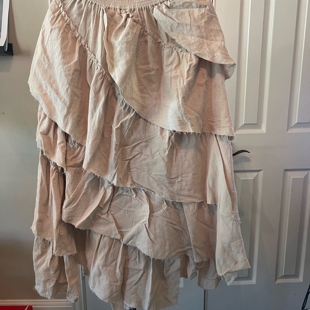 Polagram Layered Tan Maxi Skirt